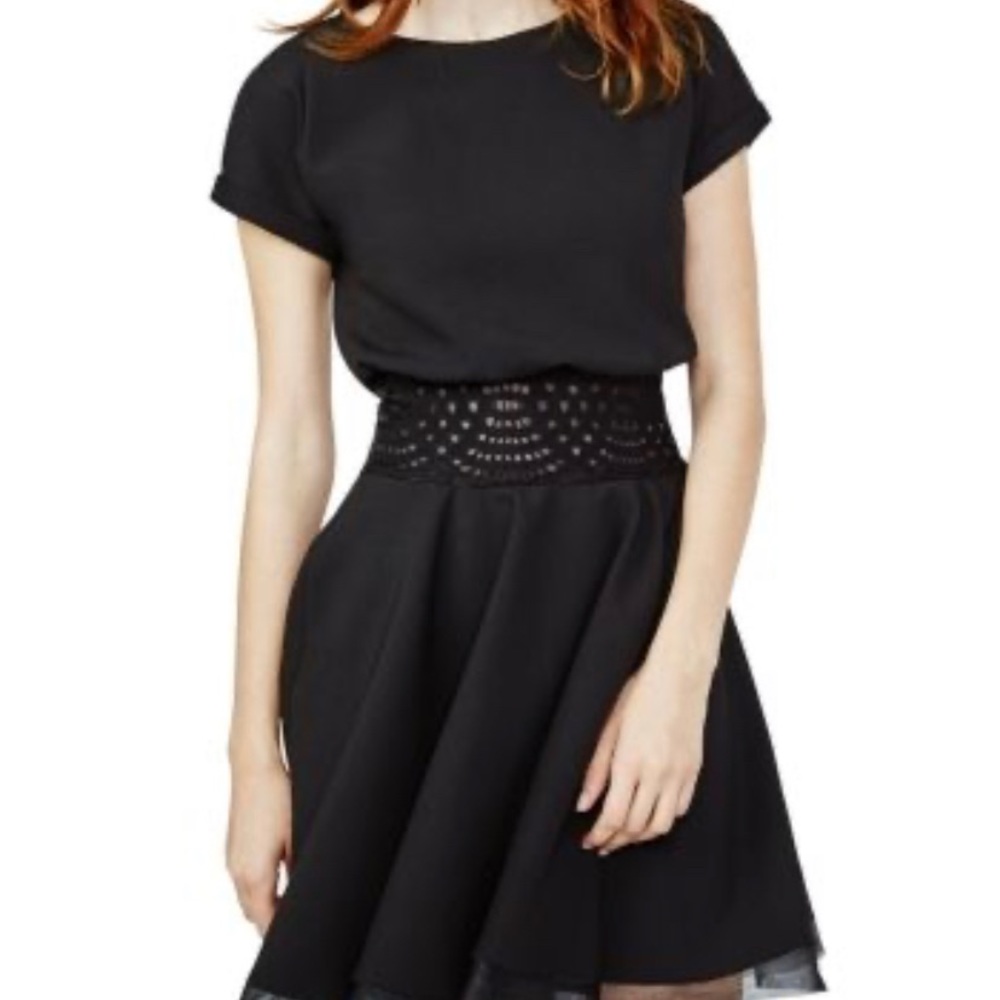 Maje Rodene Belted Black Dress Perfect Condition